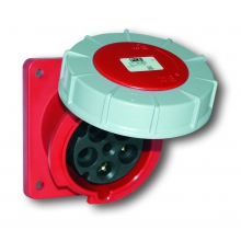 Розетка фланцевая наклонная Power Twist, фланец 120х130, 125А 400В 3P+E+N IP66/67